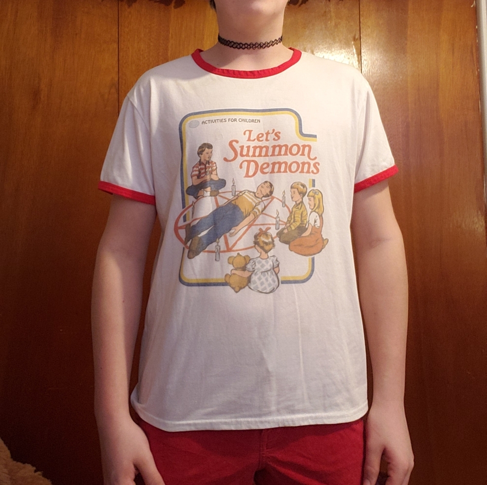 'Lets Summon Demons' Ringer Tee